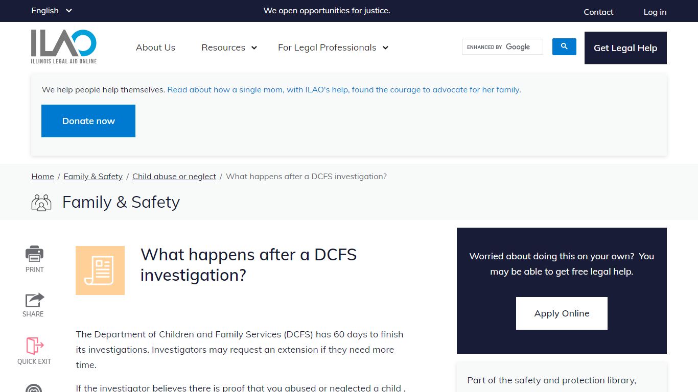 What happens after a DCFS investigation? - Illinois Legal Aid