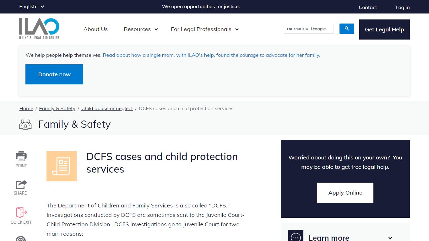 DCFS cases and child protection services - Illinois Legal Aid
